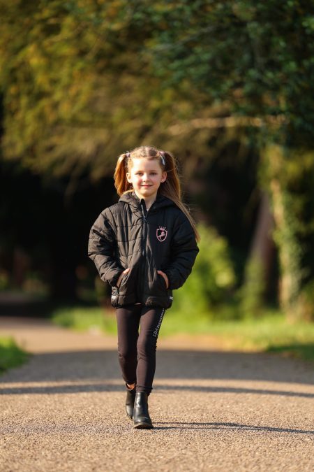 LJM Childrens Puffer Jacket Black/Pink